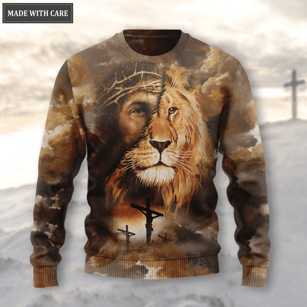 Lion Christ Let Your Faith Be Bigger Than Your Fear Wool Sweatshirt