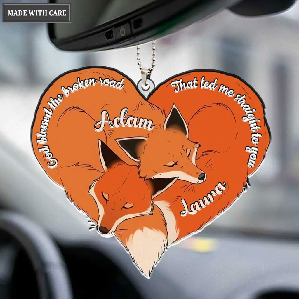 Printfamily M77 Fox Couple God Blessed Personalized Ornament