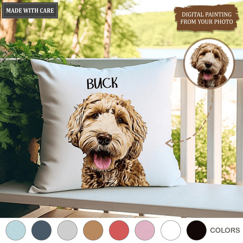 Custom Pet Pillow Using Pet Photo and Name Custom Cat Dog Pillow - Personalized Custom Pillows Cases