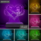 Infinity Heart God Blessed Personalized Acrylic Seven Colors Night Light