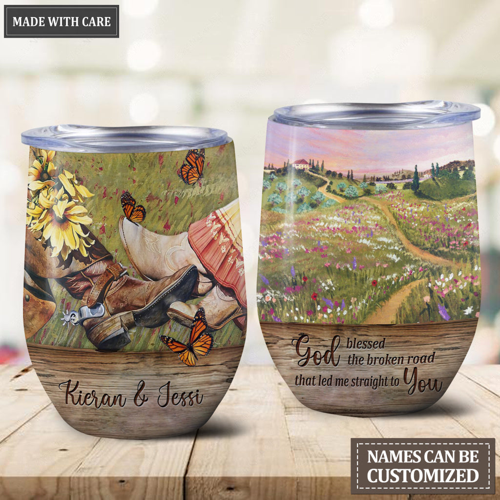 Personalized Vintage Couple Wine Tumbler
