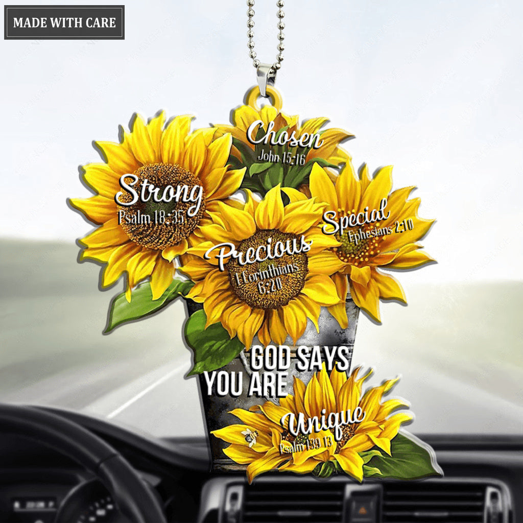 Printfamily M122 Sunflower God Says You Are Ornament