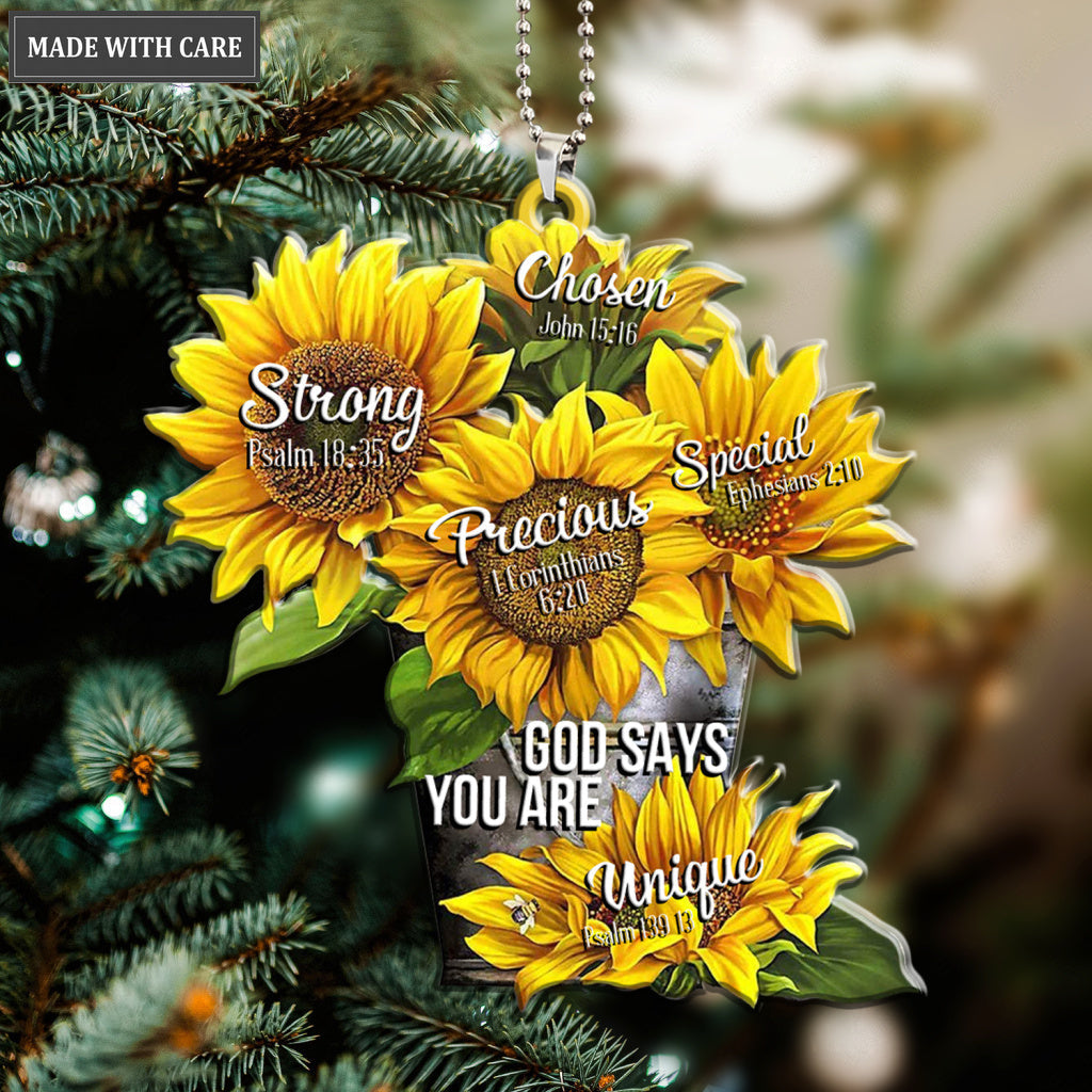 Printfamily M122 Sunflower God Says You Are Ornament