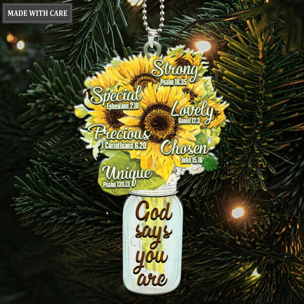 Printfamily M124 Sunflower God Says You Are Ornament
