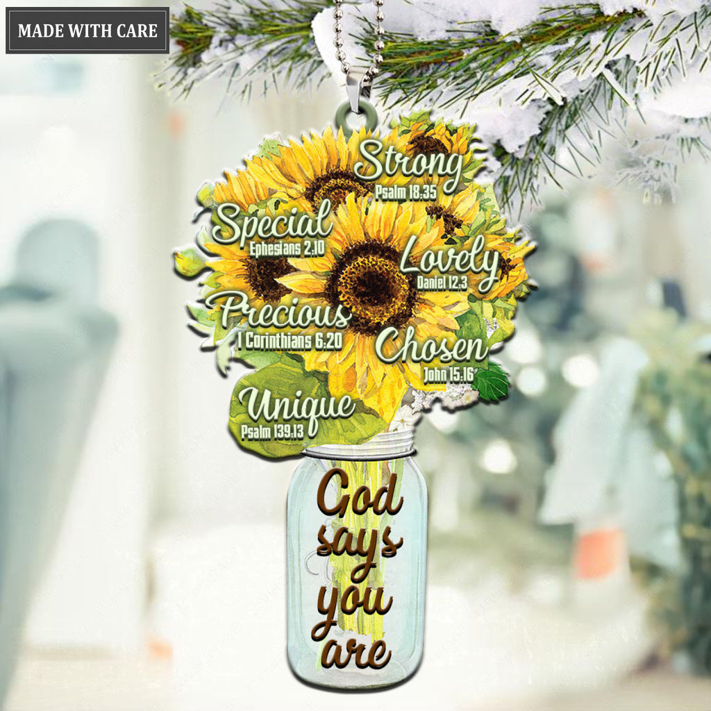 Printfamily M124 Sunflower God Says You Are Ornament
