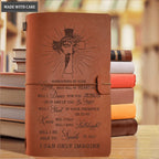 Vintage Leather Christian Cross Light Surrounded By Your Glory Nautical Notebook