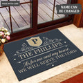 Printfamily M67 Luxury Monogram Collection As For My House Personalized Doormat