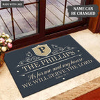 Printfamily M67 Luxury Monogram Collection As For My House Personalized Doormat
