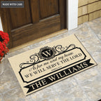 Elegant Family Home Serve The Lord Black And Tan Personalized Doormat