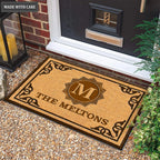 Printfamily M05 Vintage Monogram Collection Family Name Personalized Doormat