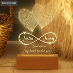 Heart Couple Infinity God Knew My Heart Needed You Personalized Acrylic Night Light