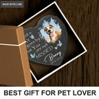 Dog Photo Blue Butterly Butterfly Custom Dog Memorial Stone, Pet Memorial Gifts - Personalized Custom Memorial Tomstone