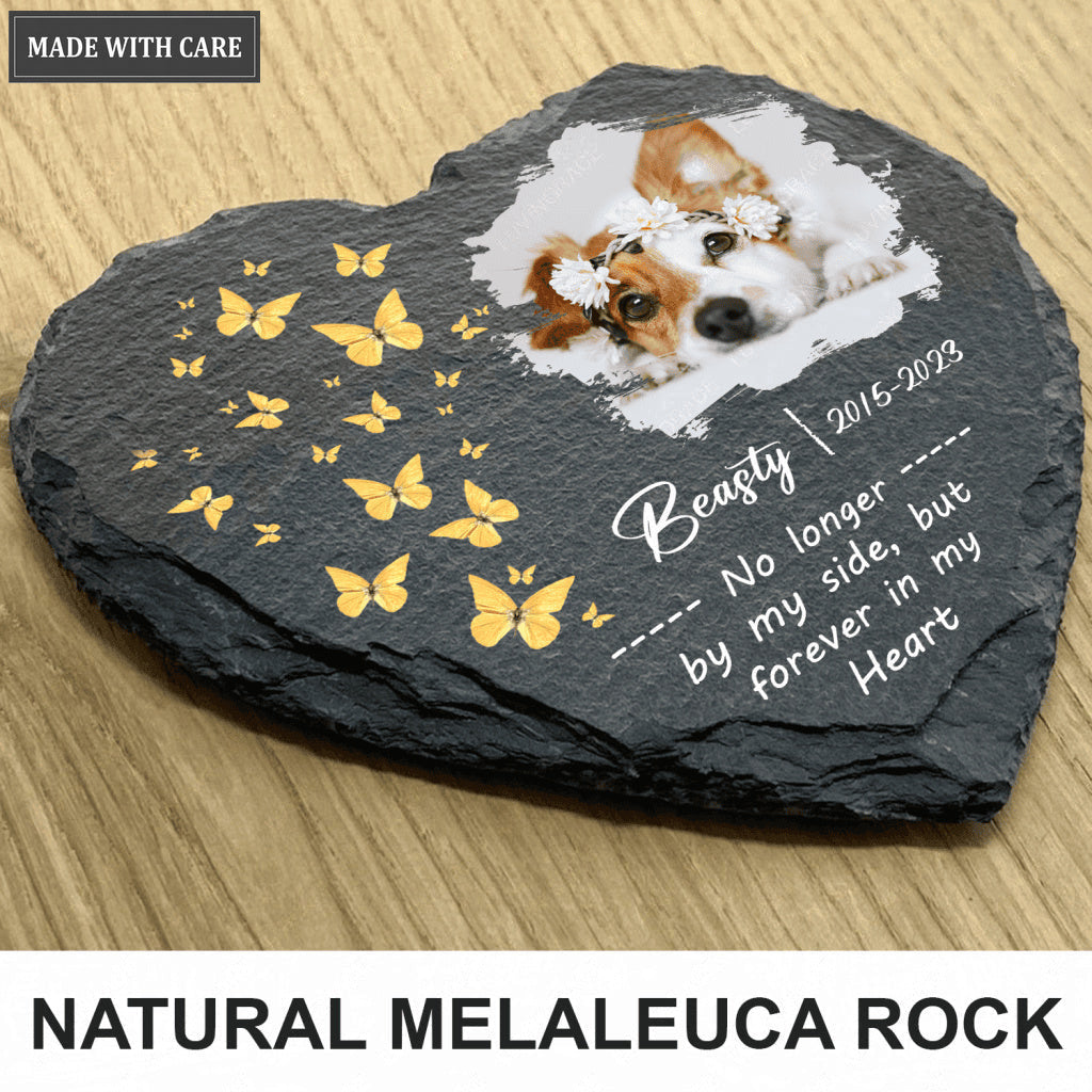 Dog Photo Butterfly Custom Dog Memorial Stone, Pet Memorial Gifts - Personalized Custom Memorial Tomstone