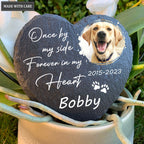 Once By My Side Dog Memorial Gifts Custom for Loss of Dog, Dog Memorial Stone, Pet Memorial Gifts - Personalized Custom Memorial Tomstone