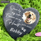 Once By My Side Dog Memorial Gifts Custom for Loss of Dog, Dog Memorial Stone, Pet Memorial Gifts - Personalized Custom Memorial Tomstone