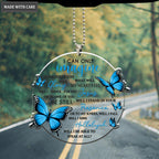 Blue Butterflies Surrounded By Glory Round Ornament