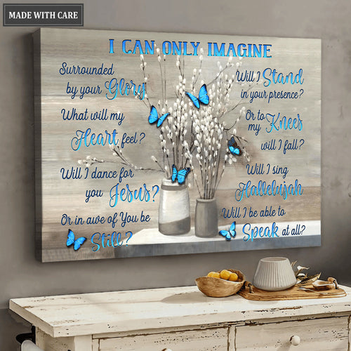 Blue Butterfly What Will My Heart Feel Wall Art