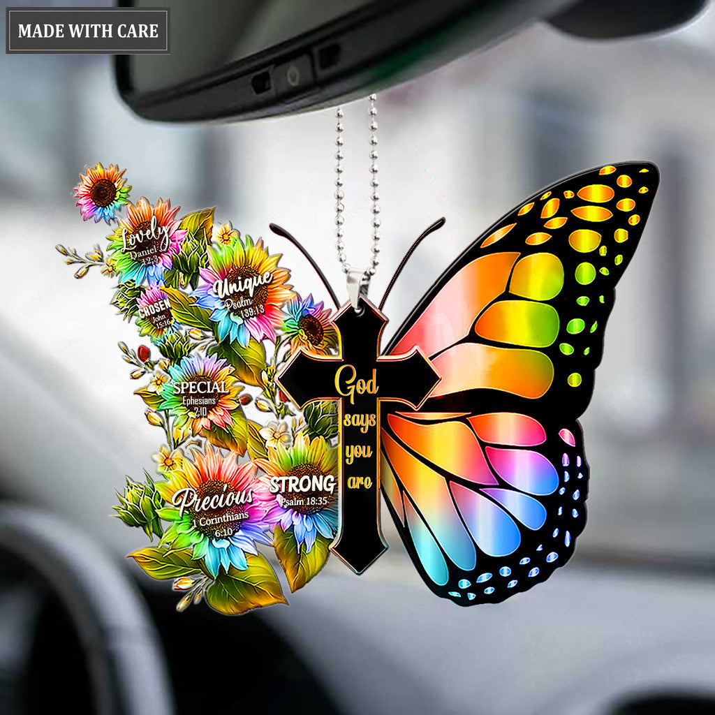 Christian Butterfly With Flower Ornament
