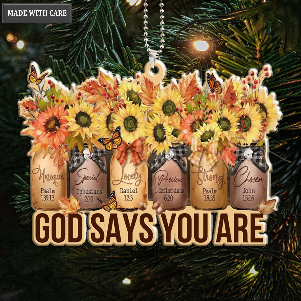 Printfamily M127 Sunflower God Says You Are Ornament