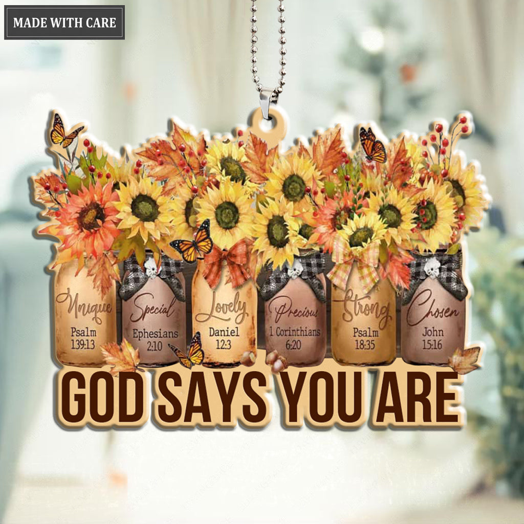Printfamily M127 Sunflower God Says You Are Ornament