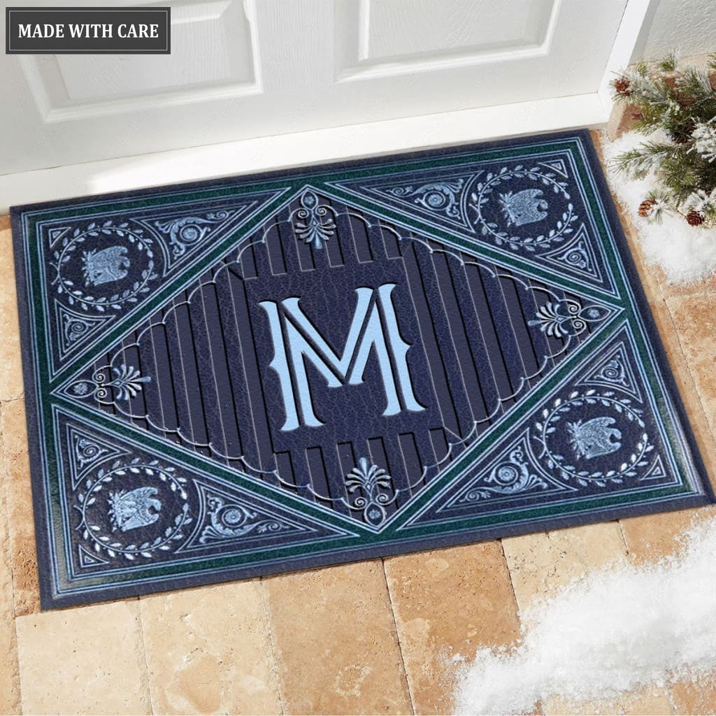 Printfamily M29 Vintage Monogram The First Letter of Family Name Personalized Doormat