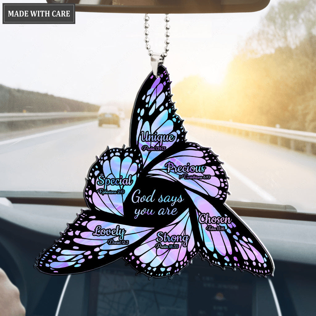 Triangle Butterfly WIngs God Says You Are Ornament