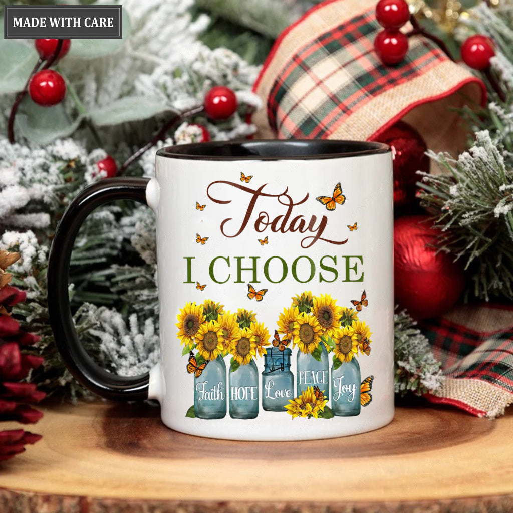 Sunlower Butterfly Today I Choose Mug