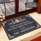 Collection Of Elegant Navy Family Home Personalized Doormat