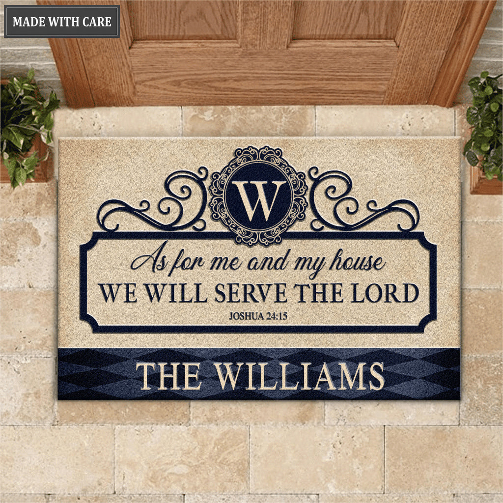 Personalized Serve The Lord Family Home Shaped Wood Sign