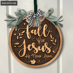 Fall for Jesus Door Hanger Round Sign