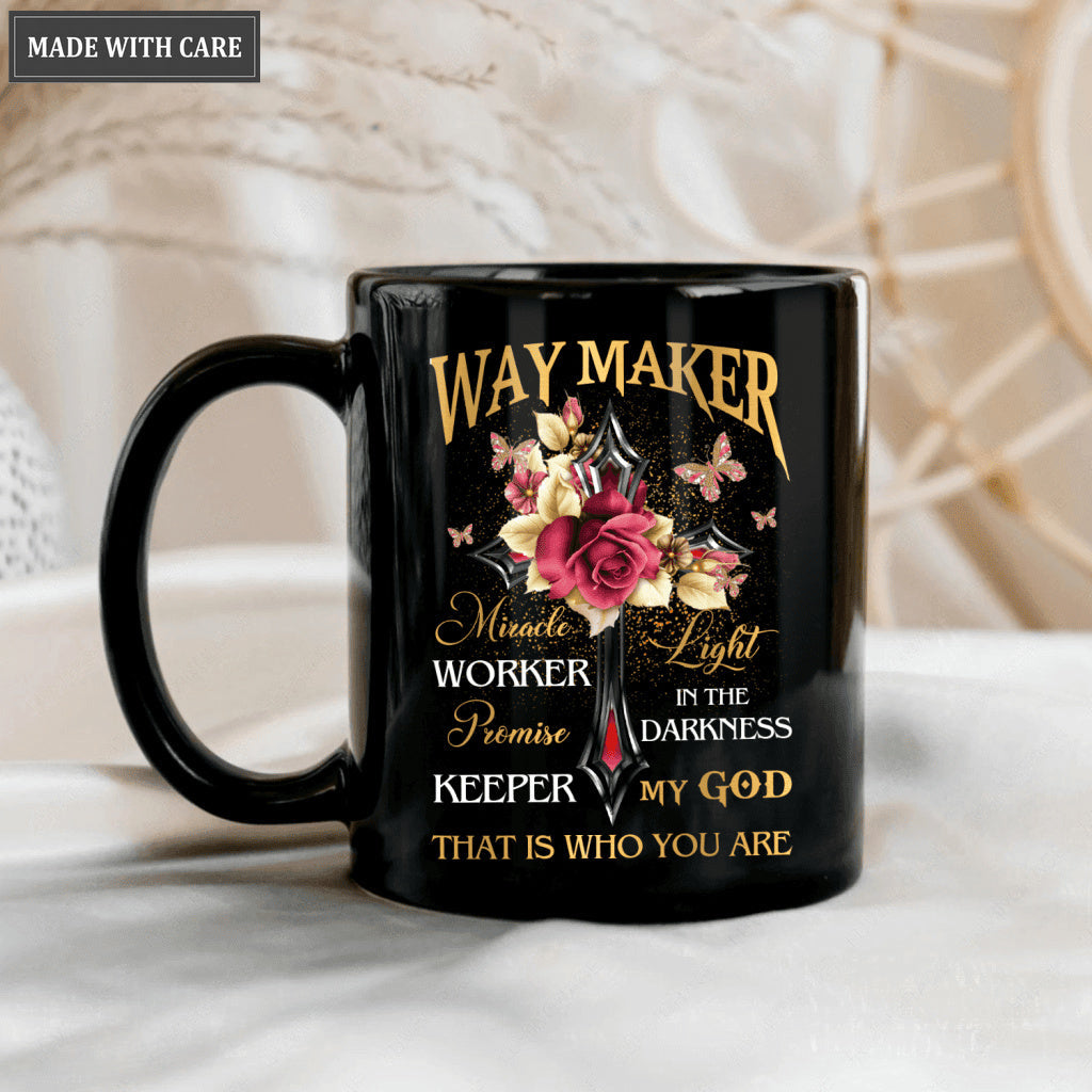 Roses Butterfly Cross Way Maker My God Mug