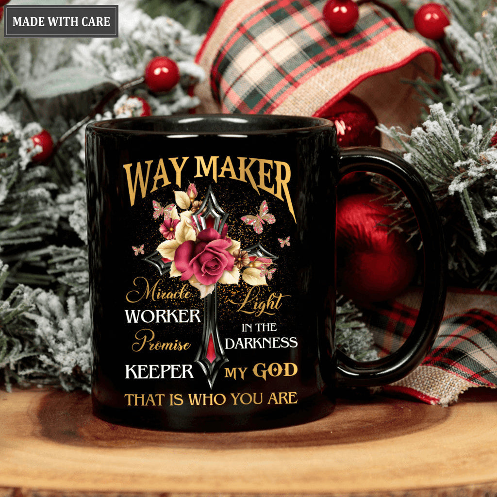 Roses Butterfly Cross Way Maker My God Mug