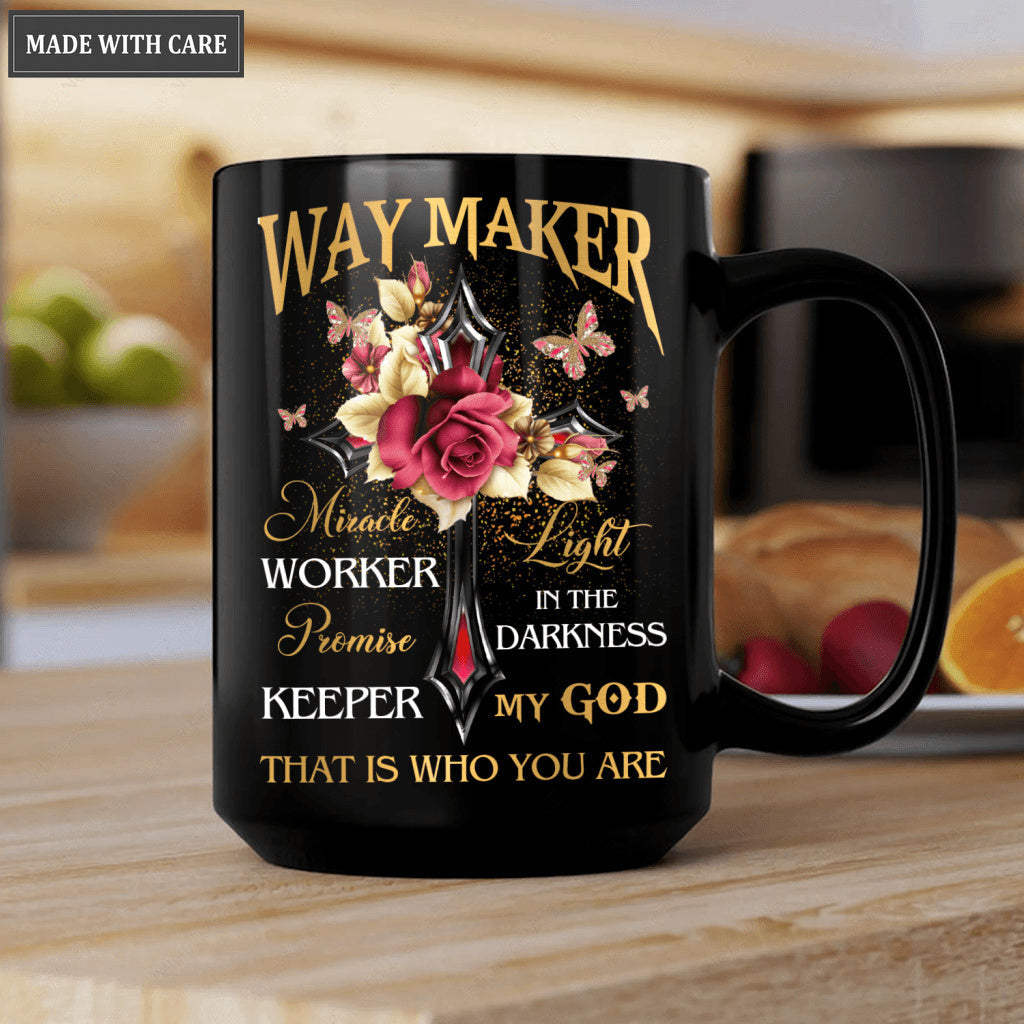 Roses Butterfly Cross Way Maker My God Mug