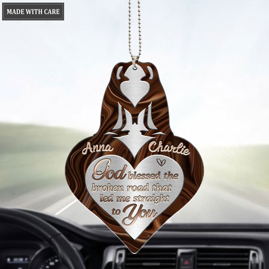 Printfamily M26 Penguin Couple God Blessed Personalized Ornament