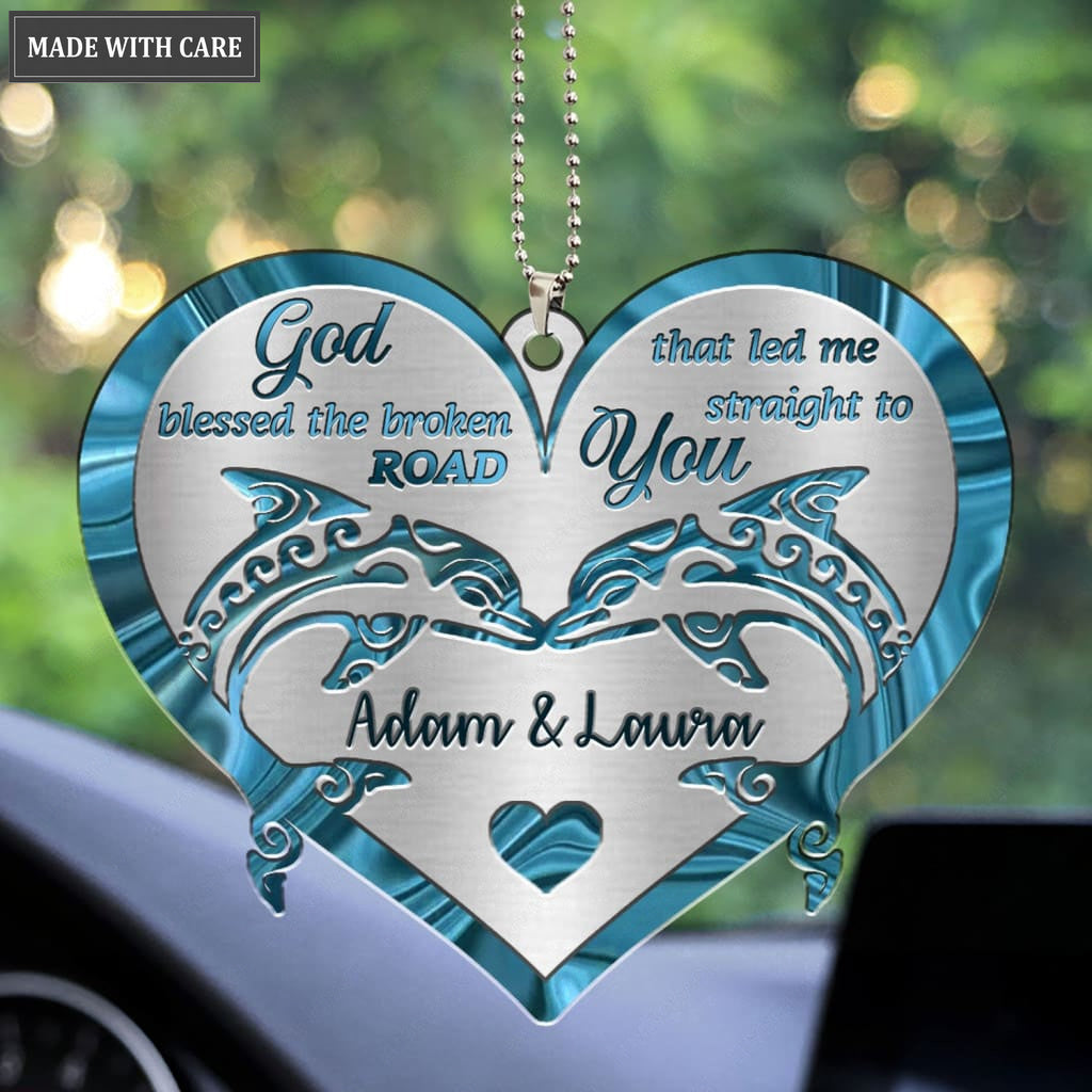 Printfamily M30 Dolphin Couple God Blessed Personalized Ornament