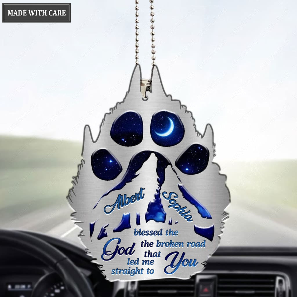 Printfamily M34 Wolf Couple God Blessed Personalized Ornament