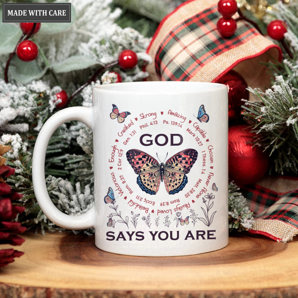 Vintage Butterlfy Wild Flower God Says You Are Mug