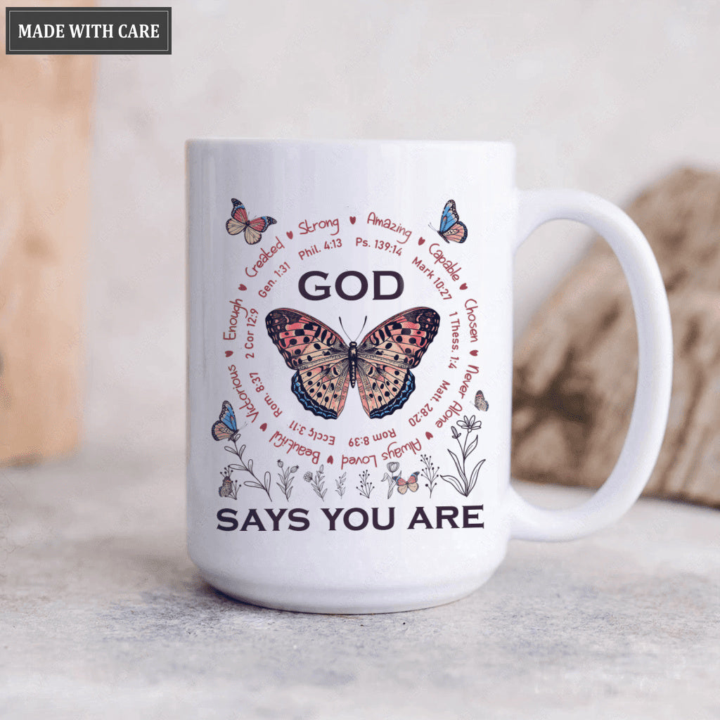 Vintage Butterlfy Wild Flower God Says You Are Mug