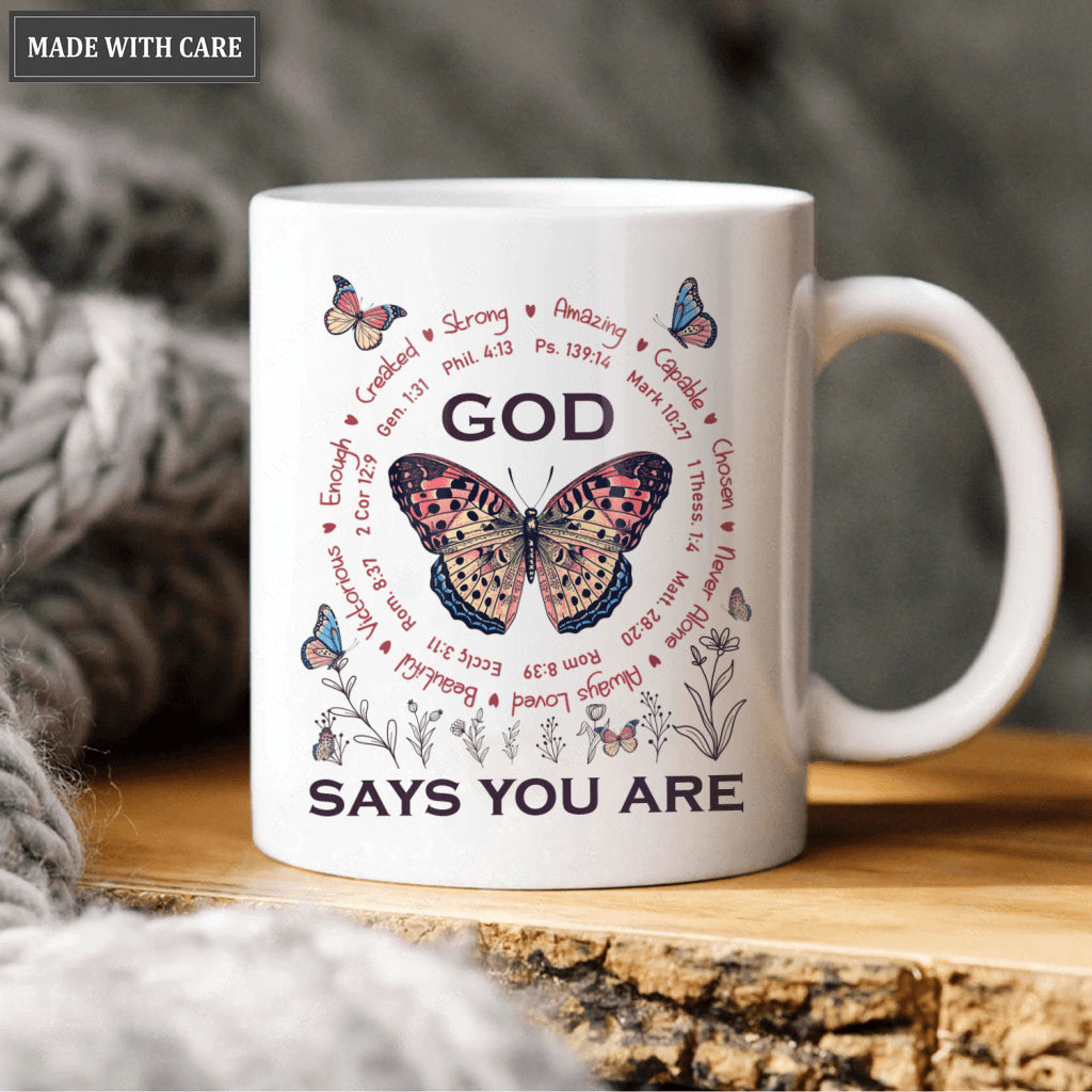 Vintage Butterlfy Wild Flower God Says You Are Mug