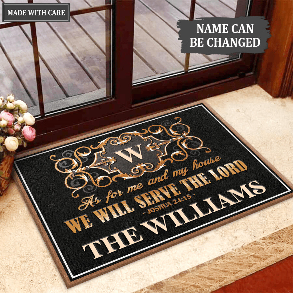 Exterior Decor Monogrammed Serve The Lord Personalized Doormat