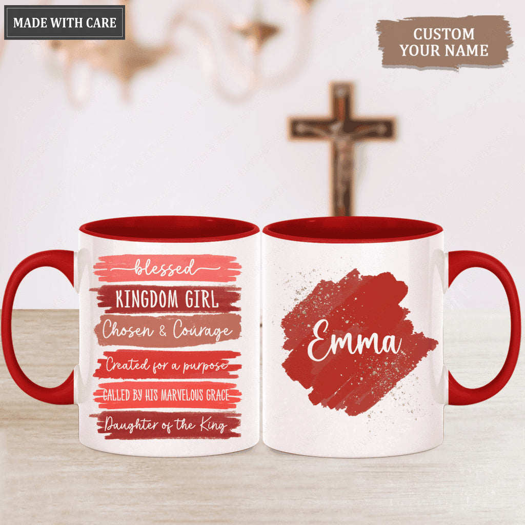 Christian Gifts, Religious Gifts Daughter of the King, Kingdom Girl - Personalized Custom Mug