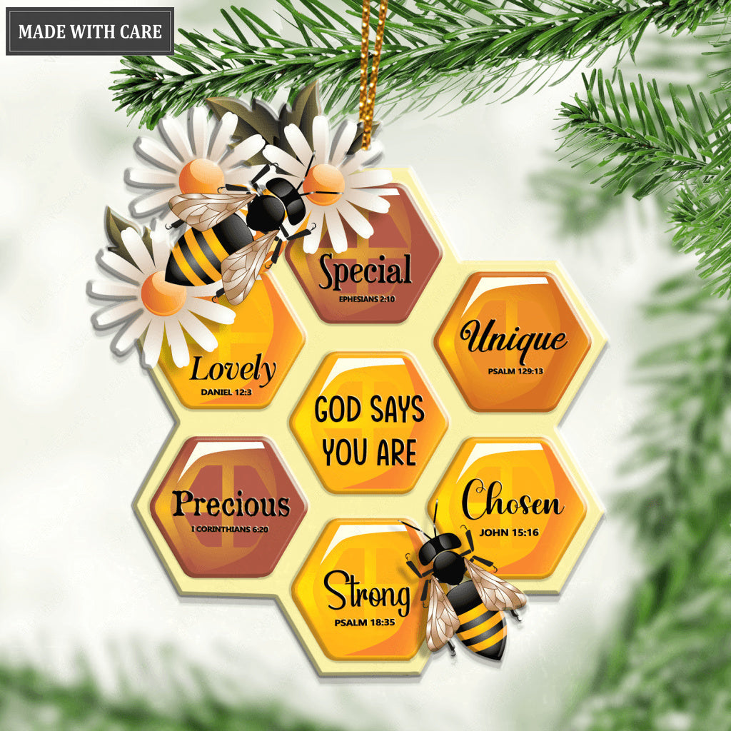 Bee Honeycomb God Says You Are Ornament