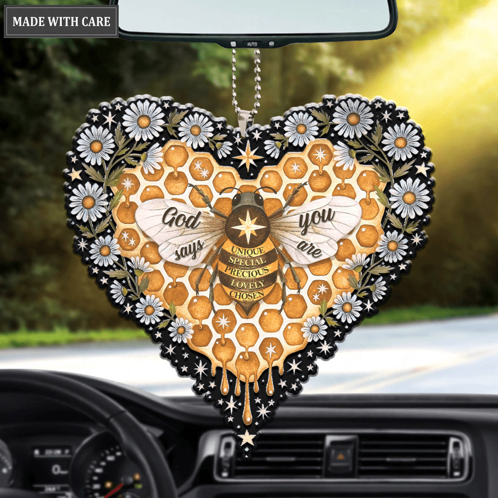 Honey Bee Heart Honeycomb God Says You Are Ornament