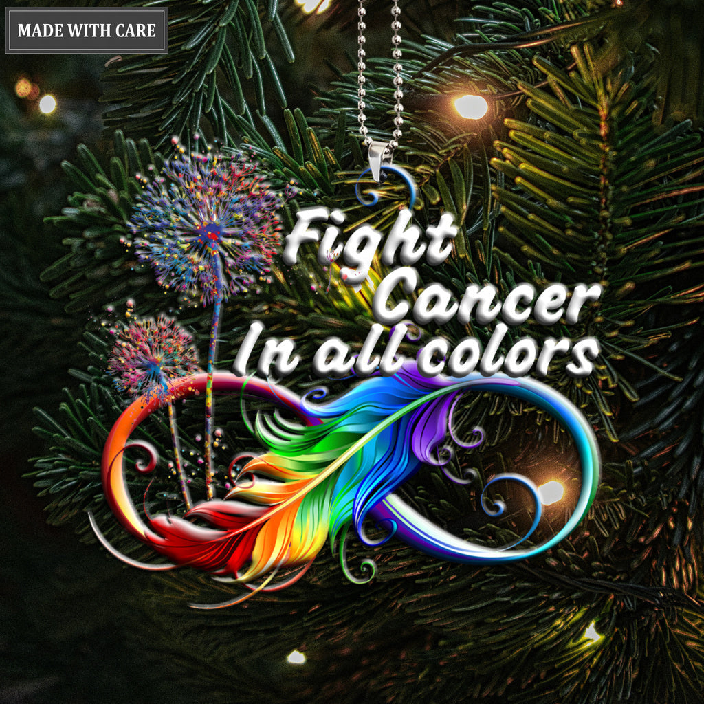 Printfamily M133 Dandelion Fight Cancer In All Colors Ornament