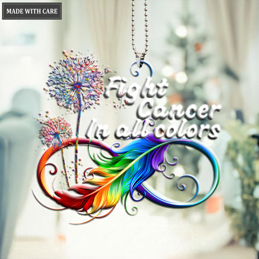 Printfamily M133 Dandelion Fight Cancer In All Colors Ornament