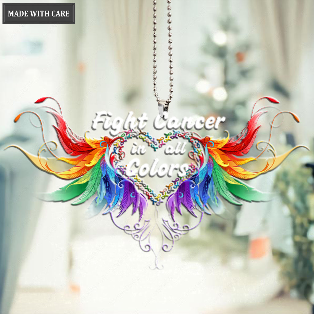 Printfamily M137 Angel Wings Fight Cancer In All Colors Ornament