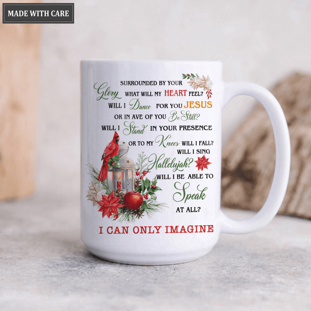 Cardinal Lantern Poinsettia Surrounded By Your Glory Mug