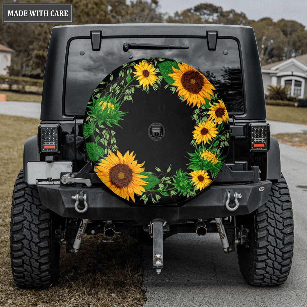 Sunflower Tire Cover Car Accessories Custom Tire