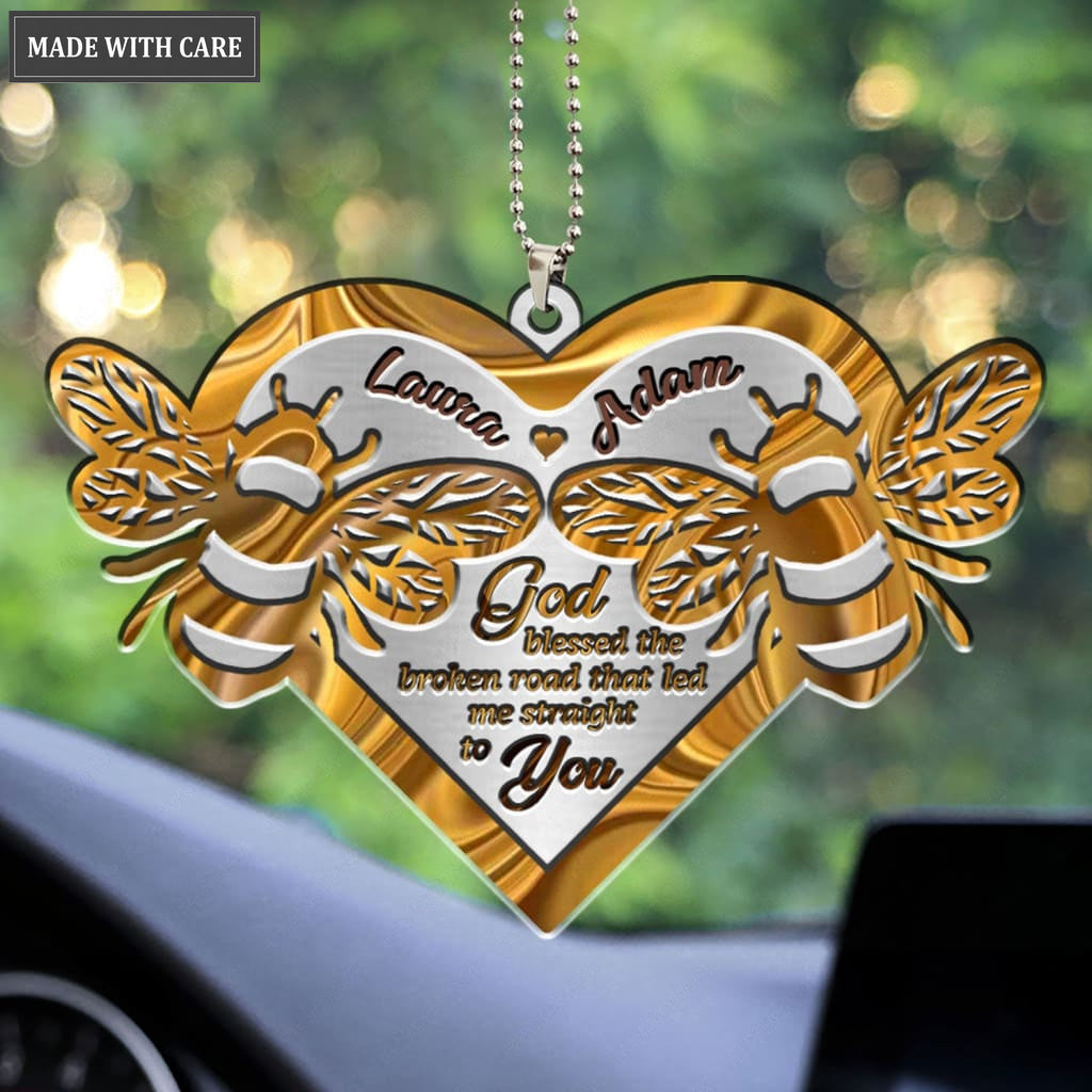 Printfamily M43 Bee Couple God Blessed Personalized Ornament