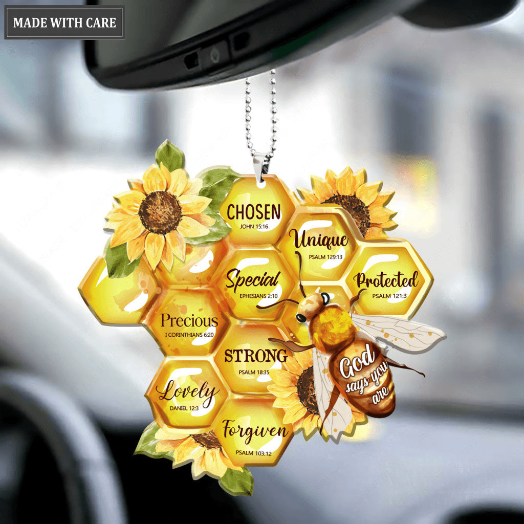 Bee And Honeycomb God Says You Are Ornament